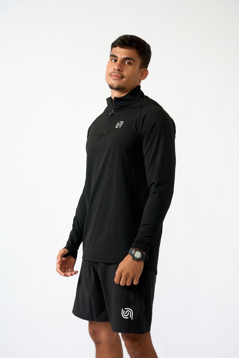 Beyond Men's Black 1/4 zip Long sleeve - Image 3